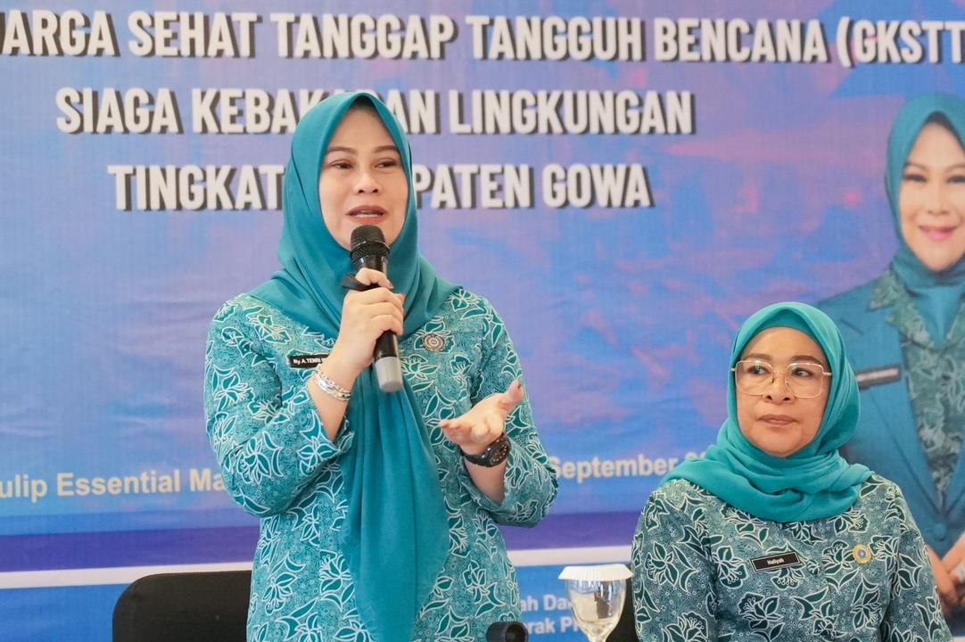 Andi Tenri Indah Perkuat Gerakan PKK Gowa, Keluarga Didorong Lebih Siaga Hadapi Bencana